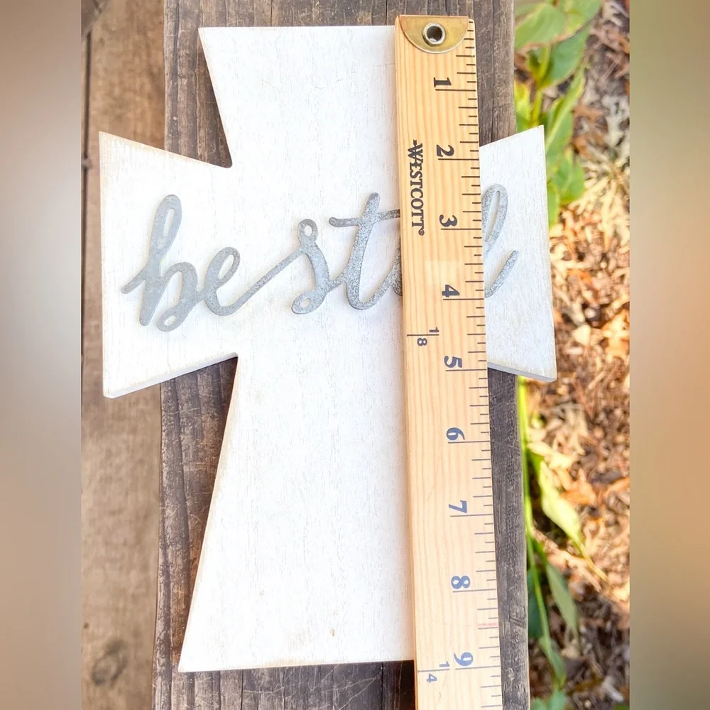 Wooden Cross and Dream Sign Home Farmhouse Decor Inspirational Religious EUC